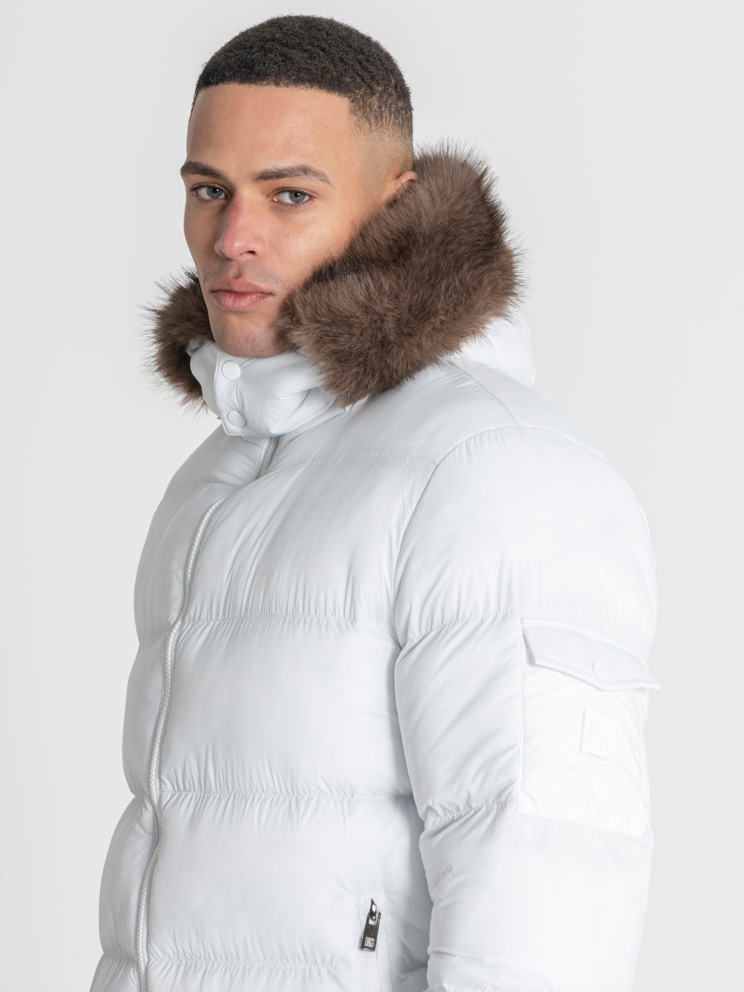 White GK Puffer Jacket