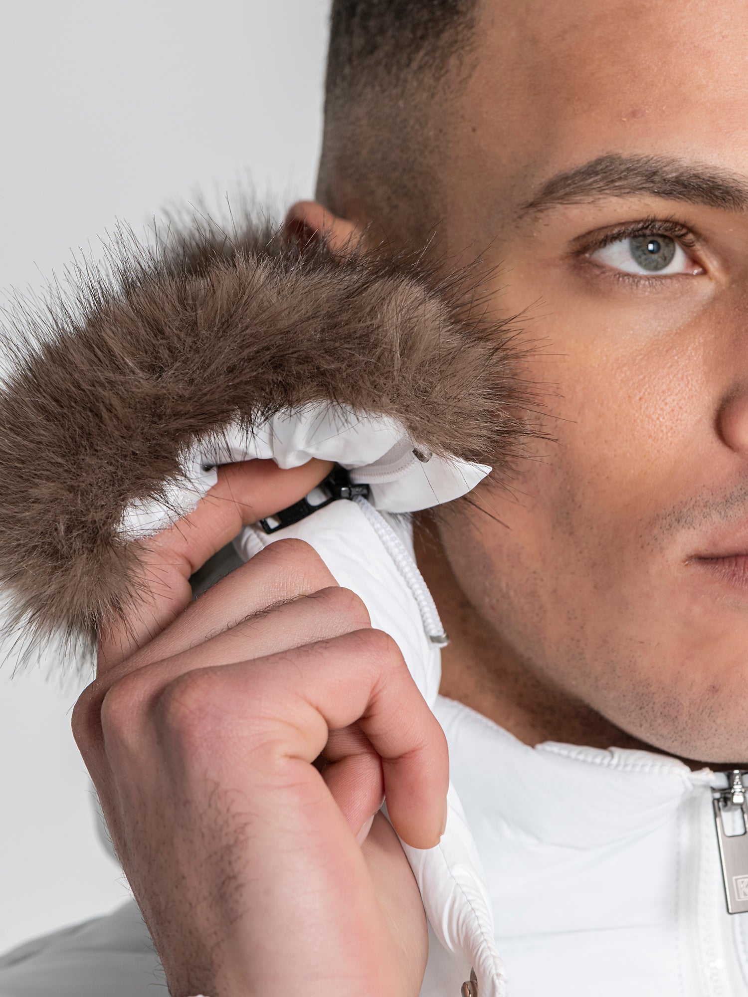 White GK Puffer Jacket