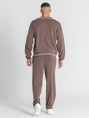 Brown G Knit Sweater Polo