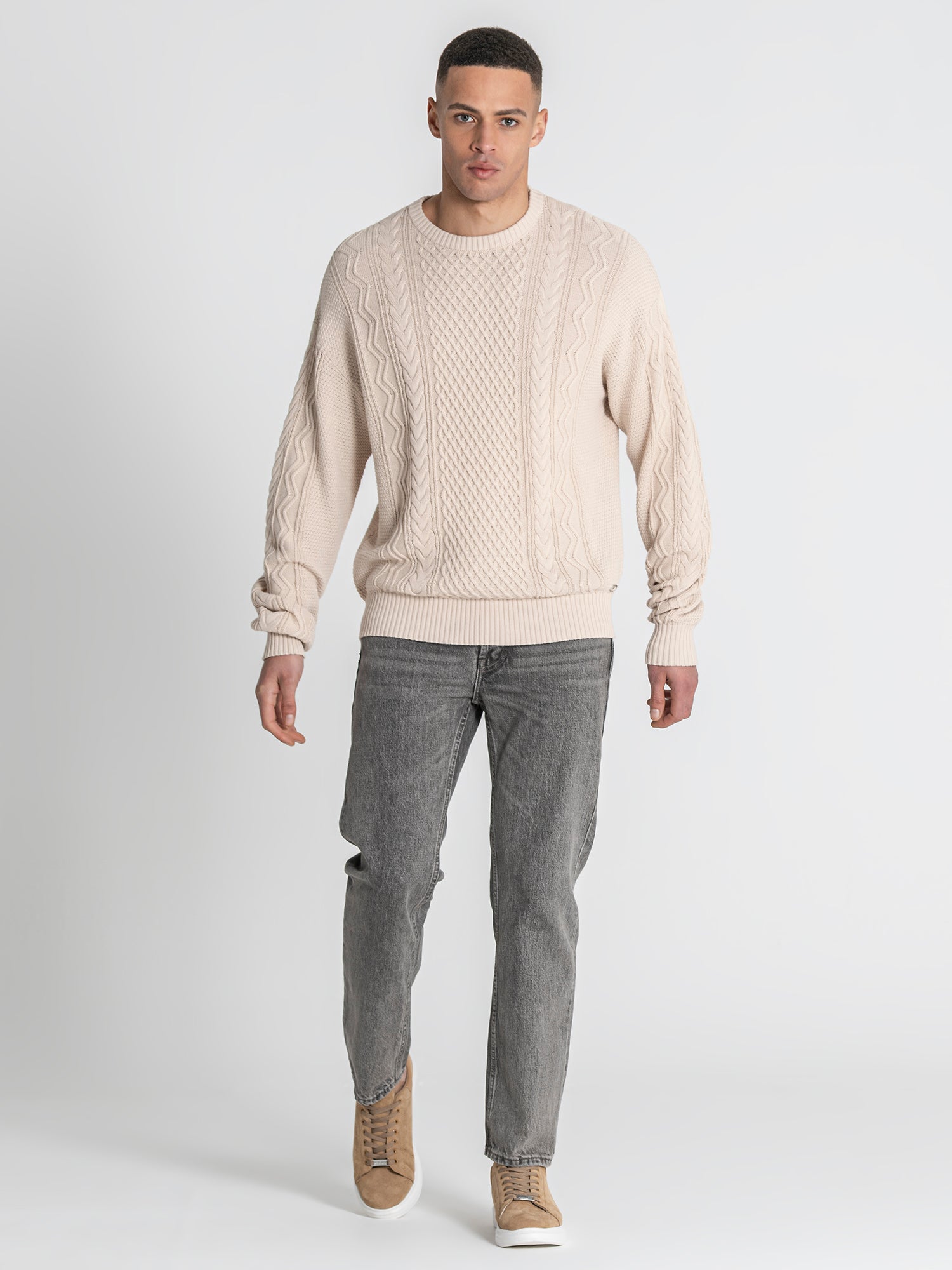 Camel Cable Knit Sweater