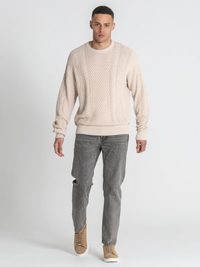 Camel Cable Knit Sweater