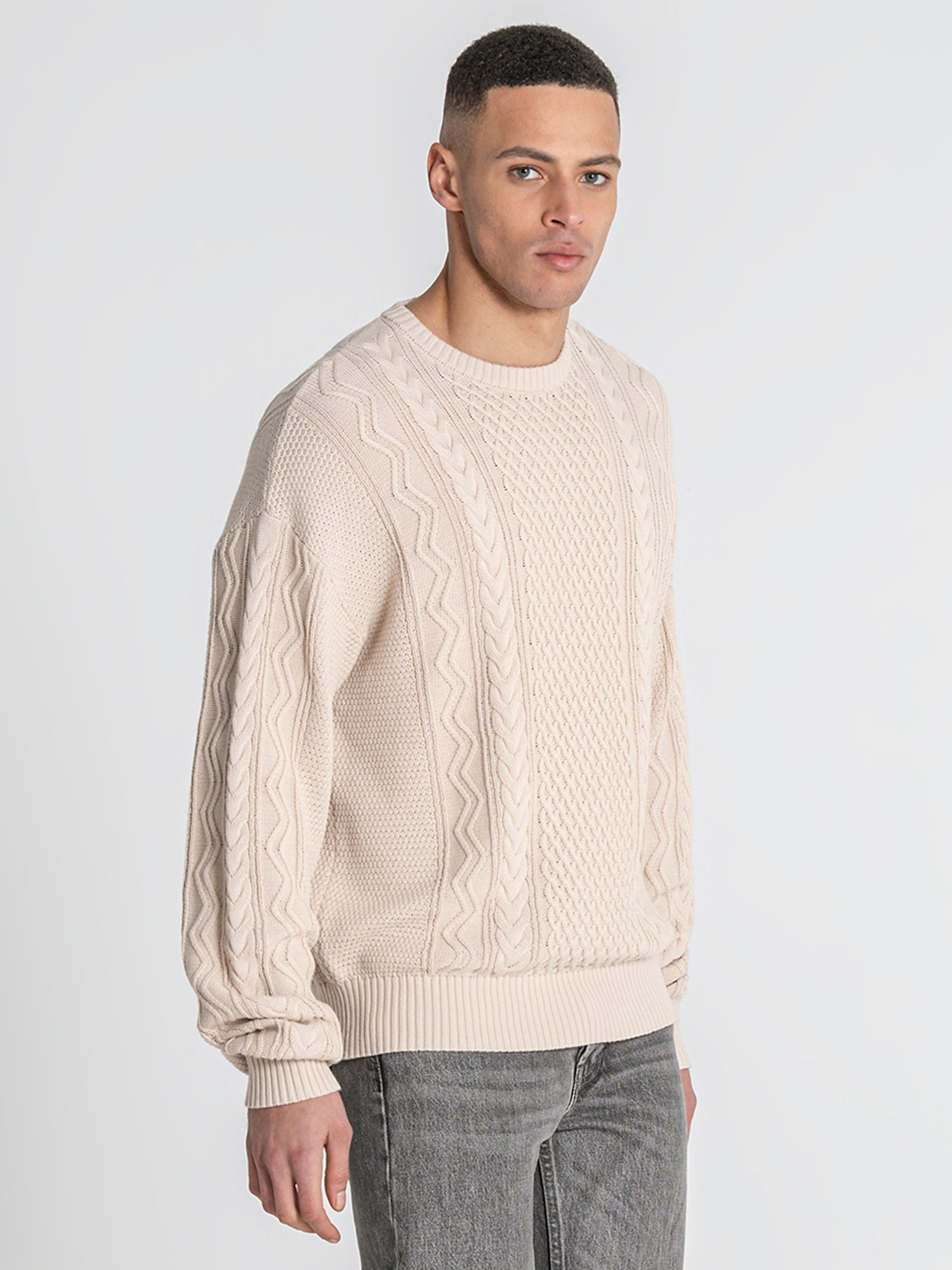Camel Cable Knit Sweater