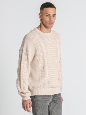 Camel Cable Knit Sweater