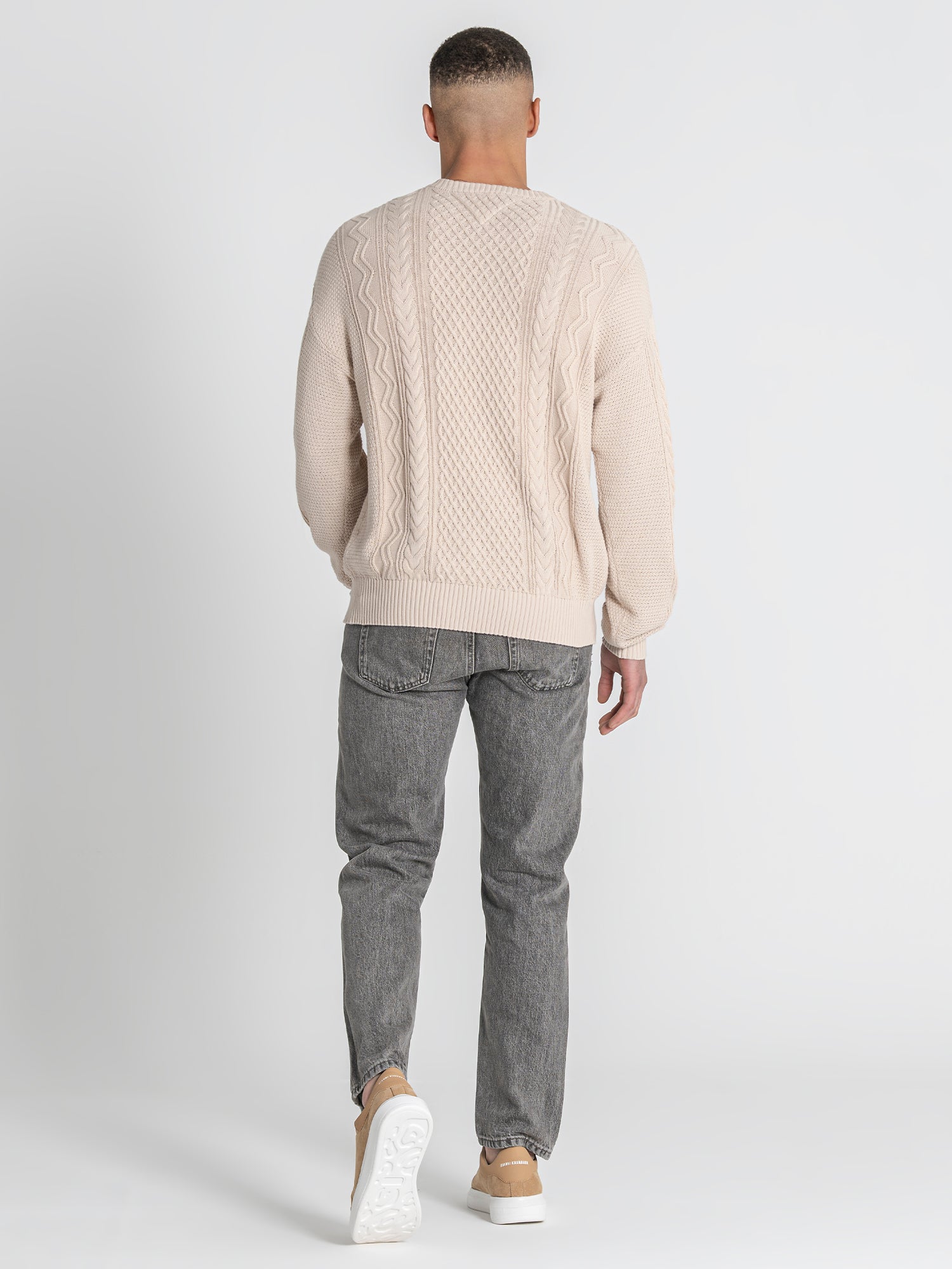 Camel Cable Knit Sweater