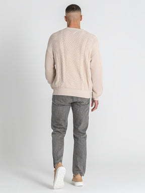 Camel Cable Knit Sweater