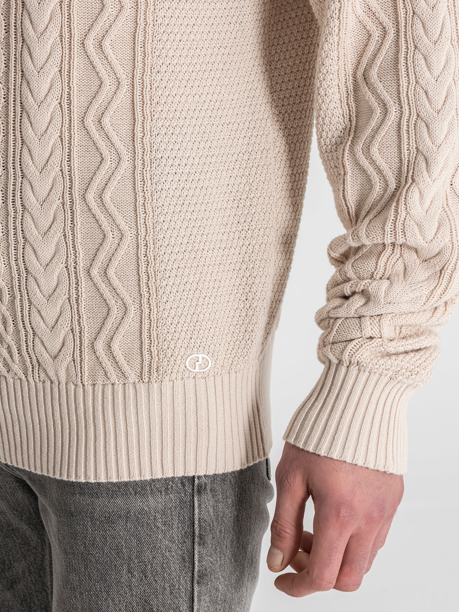 Camel Cable Knit Sweater