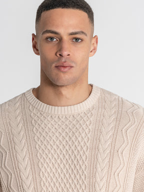 Camel Cable Knit Sweater