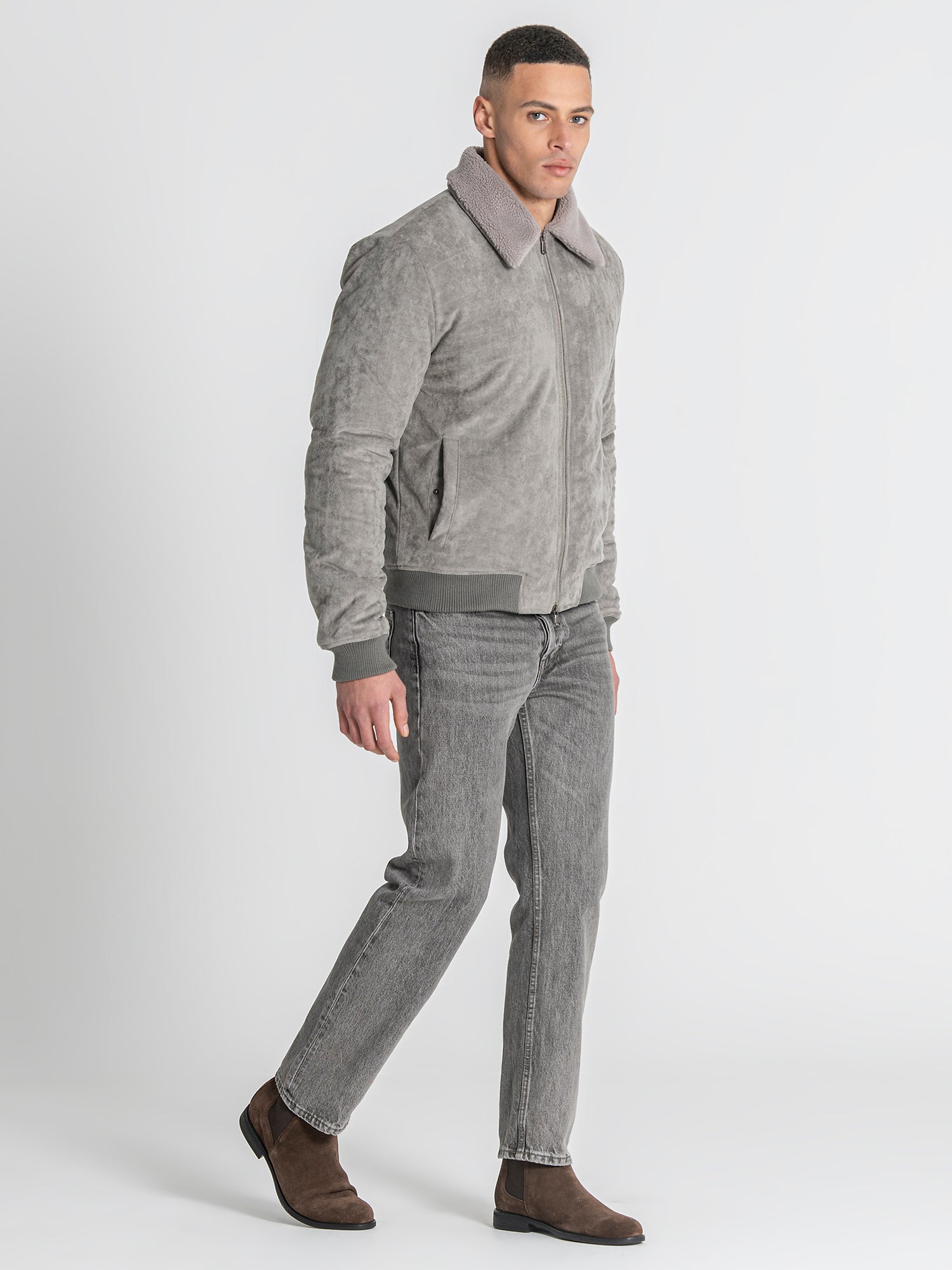 Grey Timeless Aviator Jacket