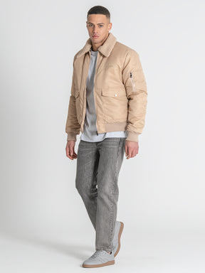 Beige Gianni Bomber Jacket