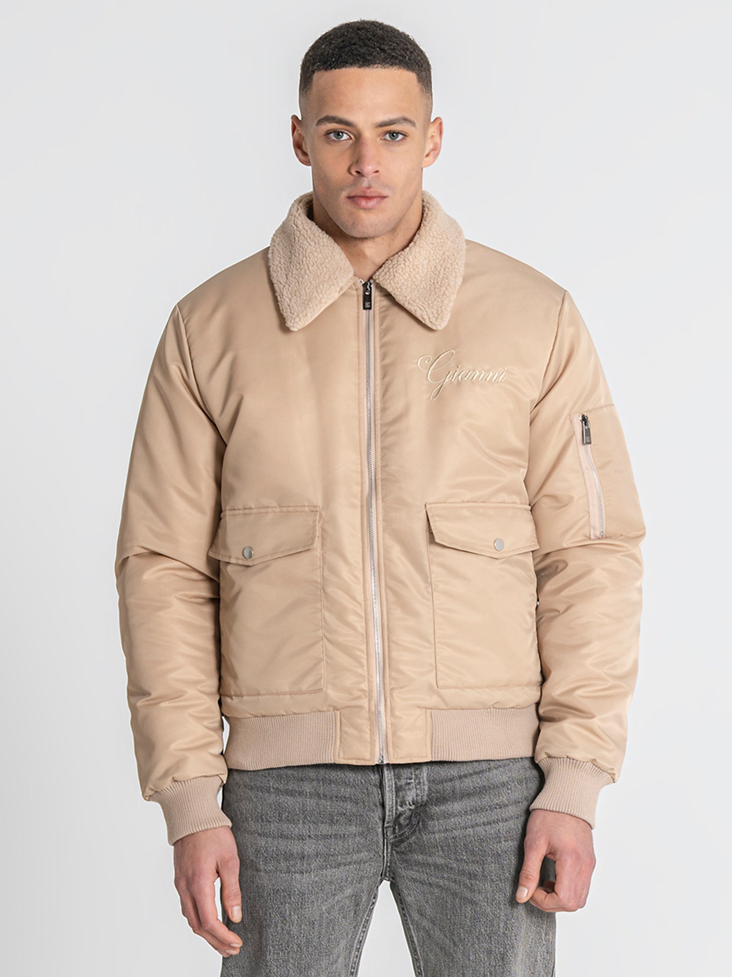 Beige Gianni Bomber Jacket