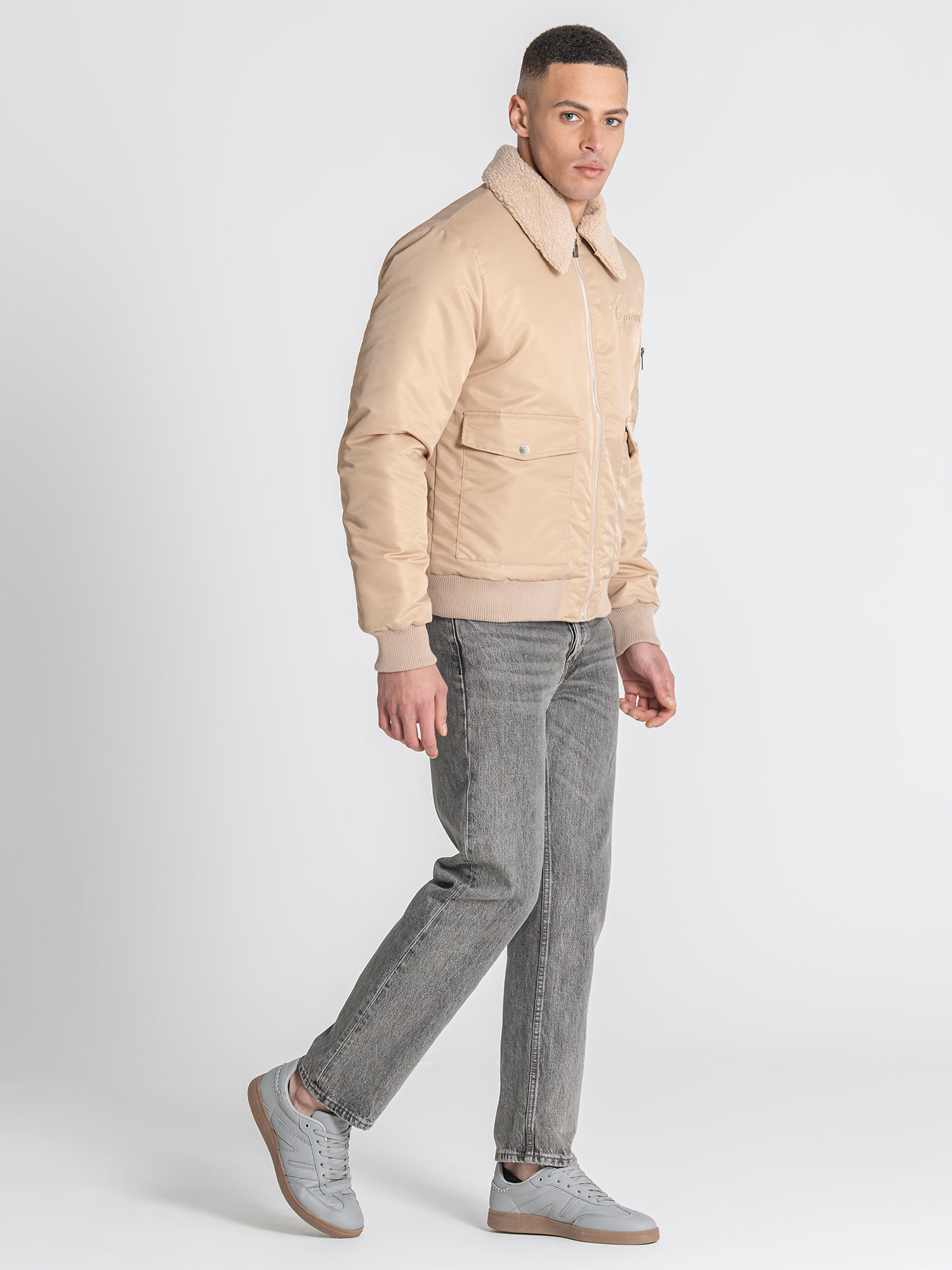 Beige Gianni Bomber Jacket