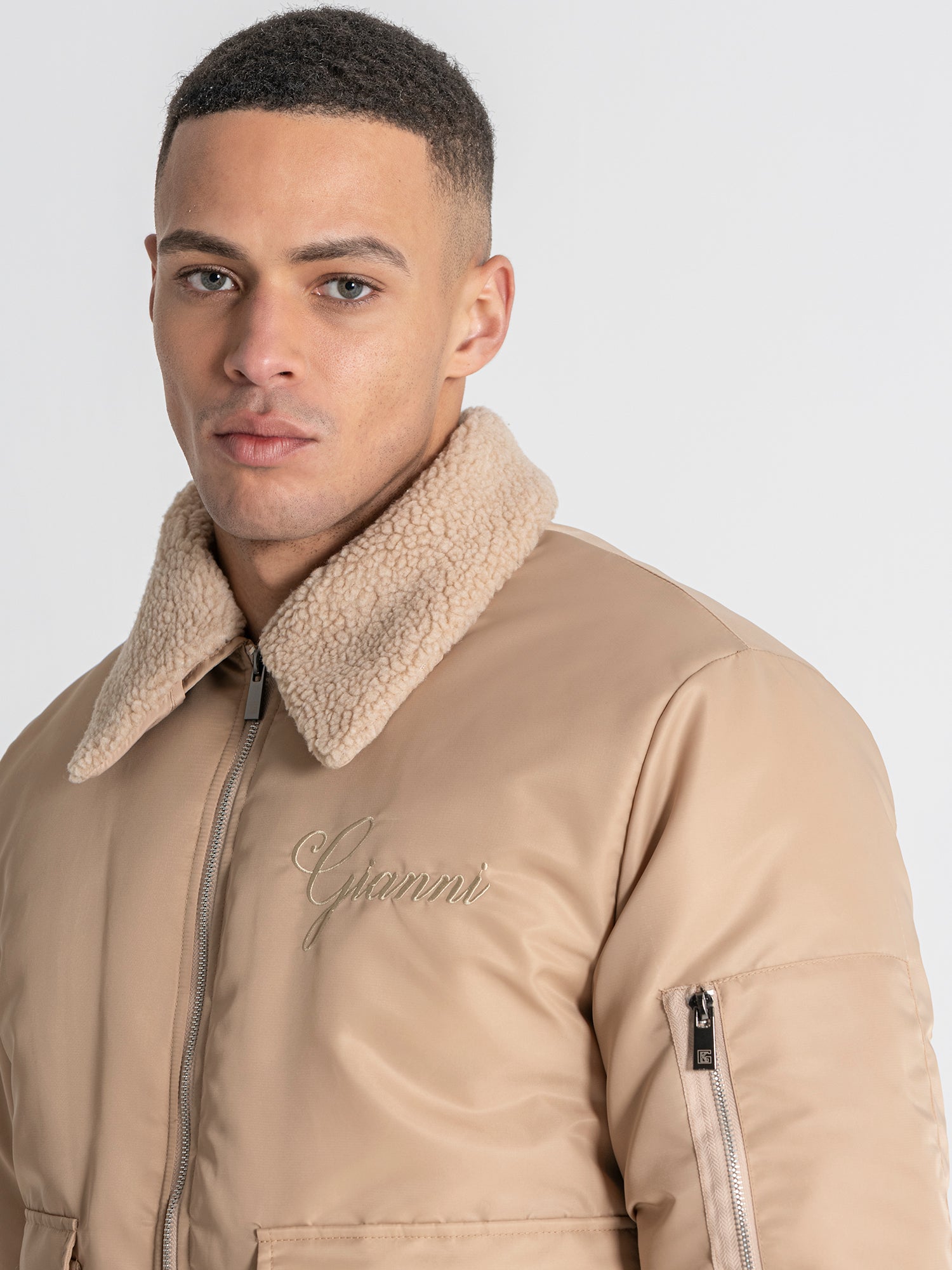 Beige Gianni Bomber Jacket