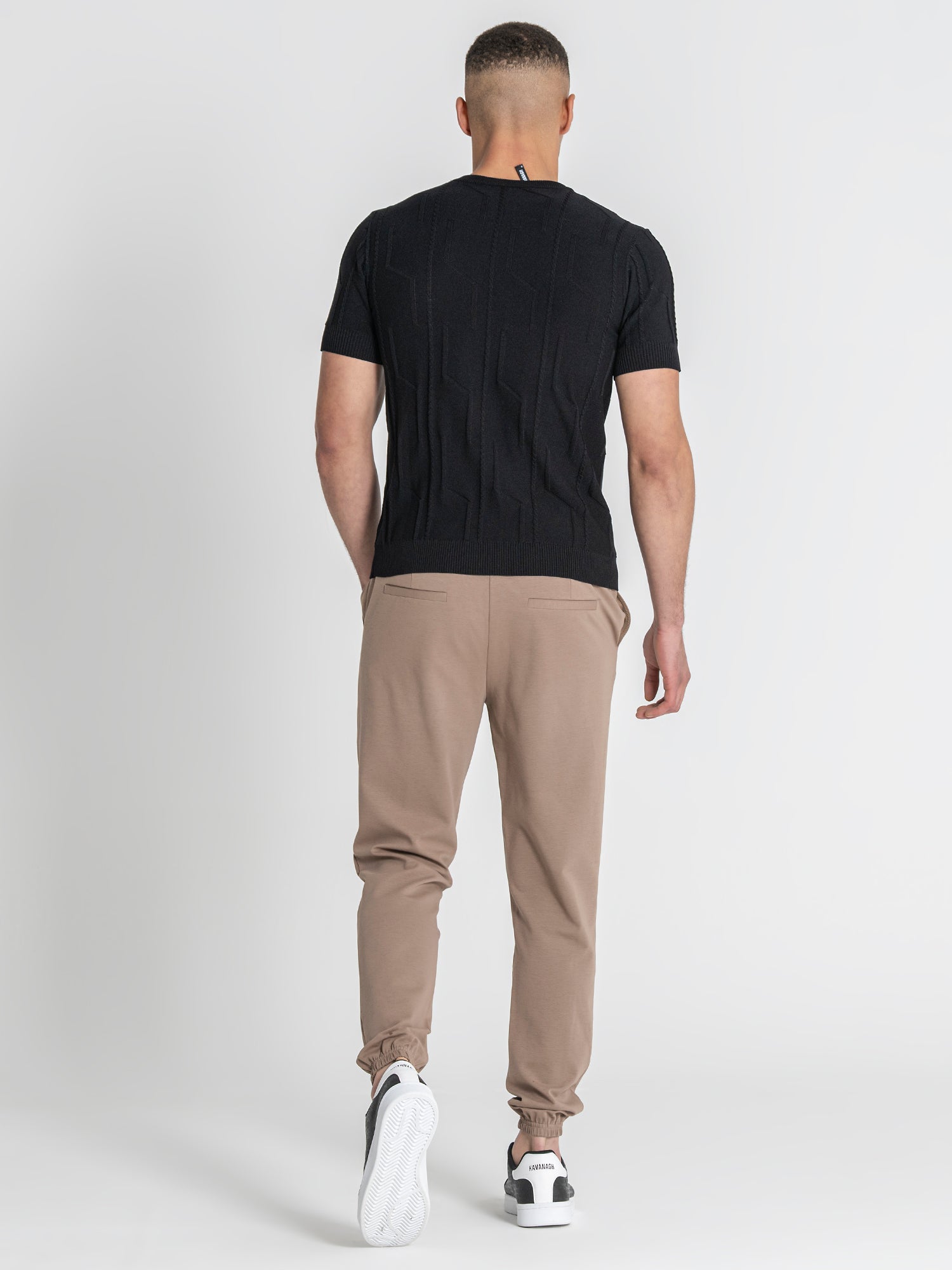 Black Dimension Knit Tee