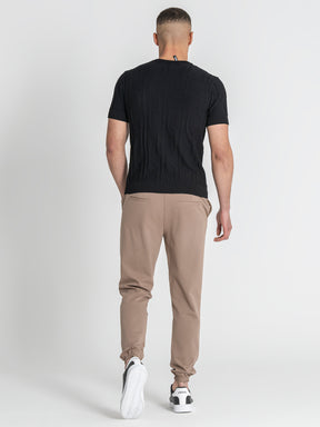 Black Dimension Knit Tee