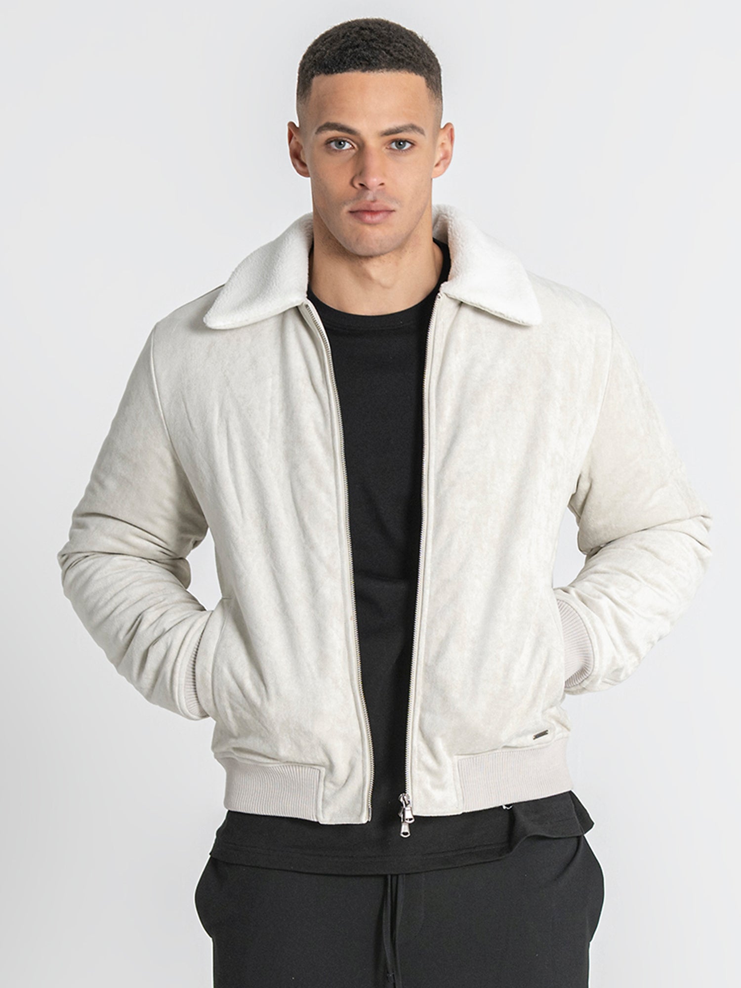 White Timeless Aviator Jacket