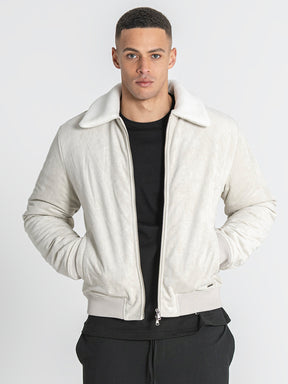 White Timeless Aviator Jacket