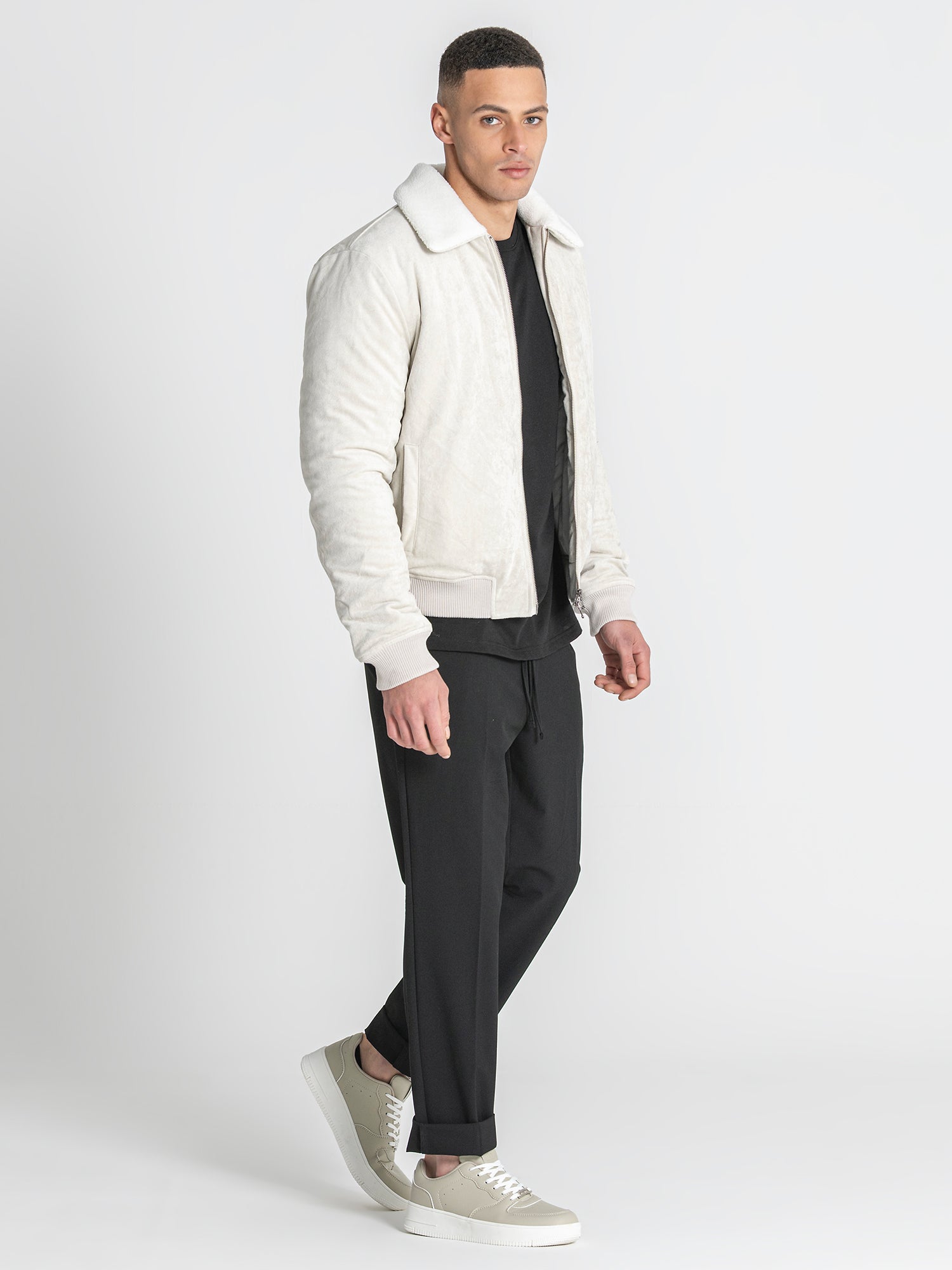 White Timeless Aviator Jacket