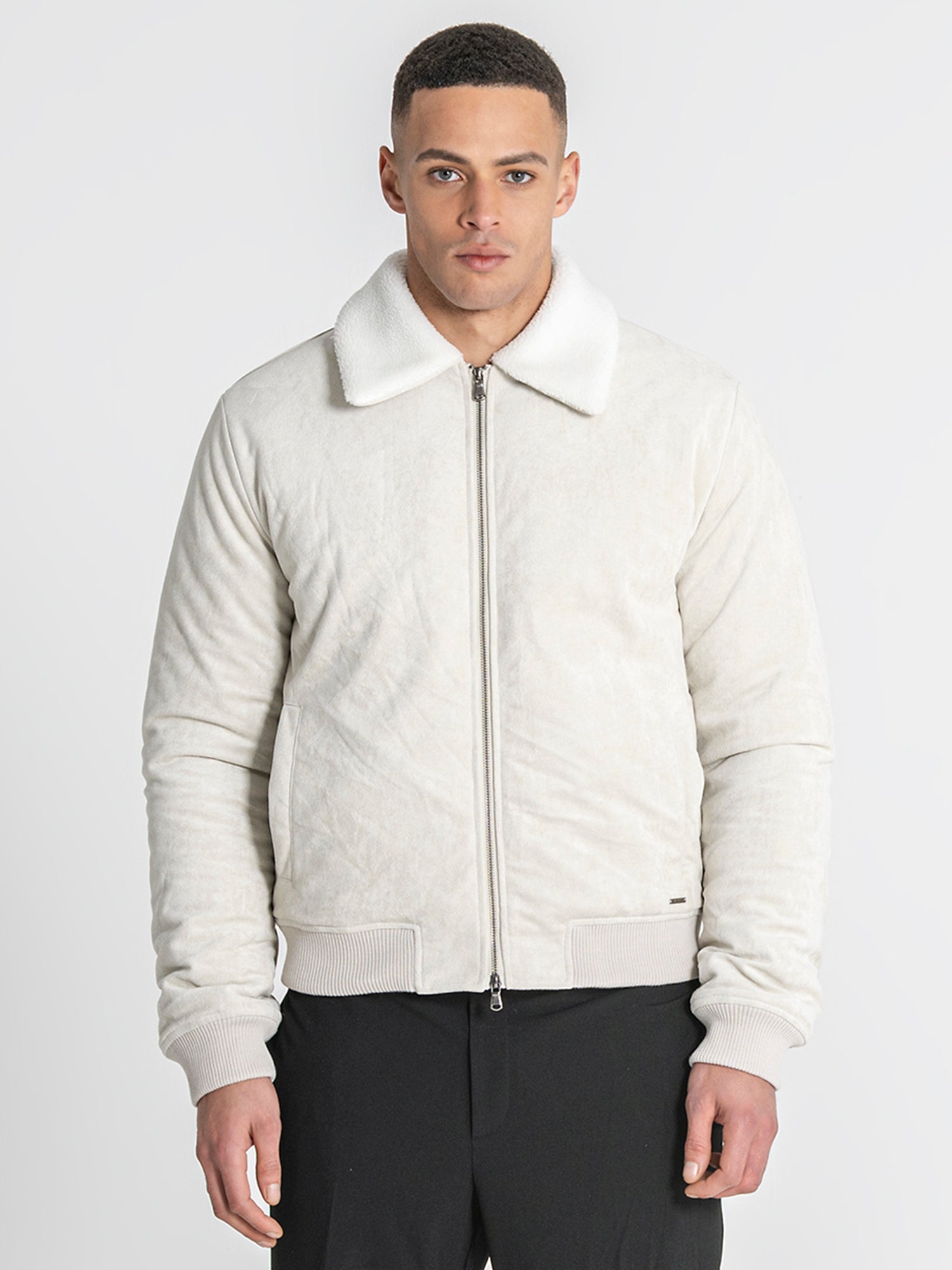 White Timeless Aviator Jacket
