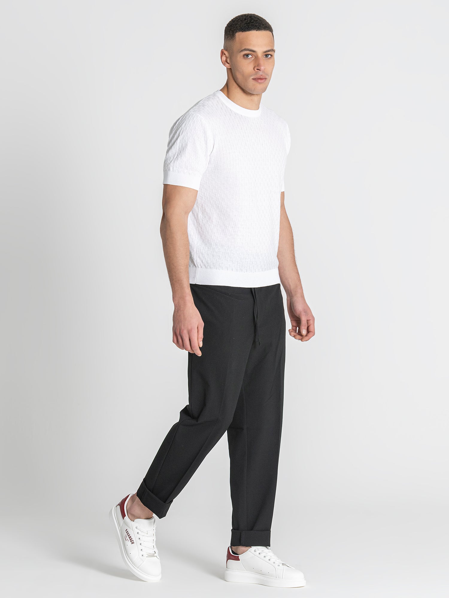 White Squared Knit Tee