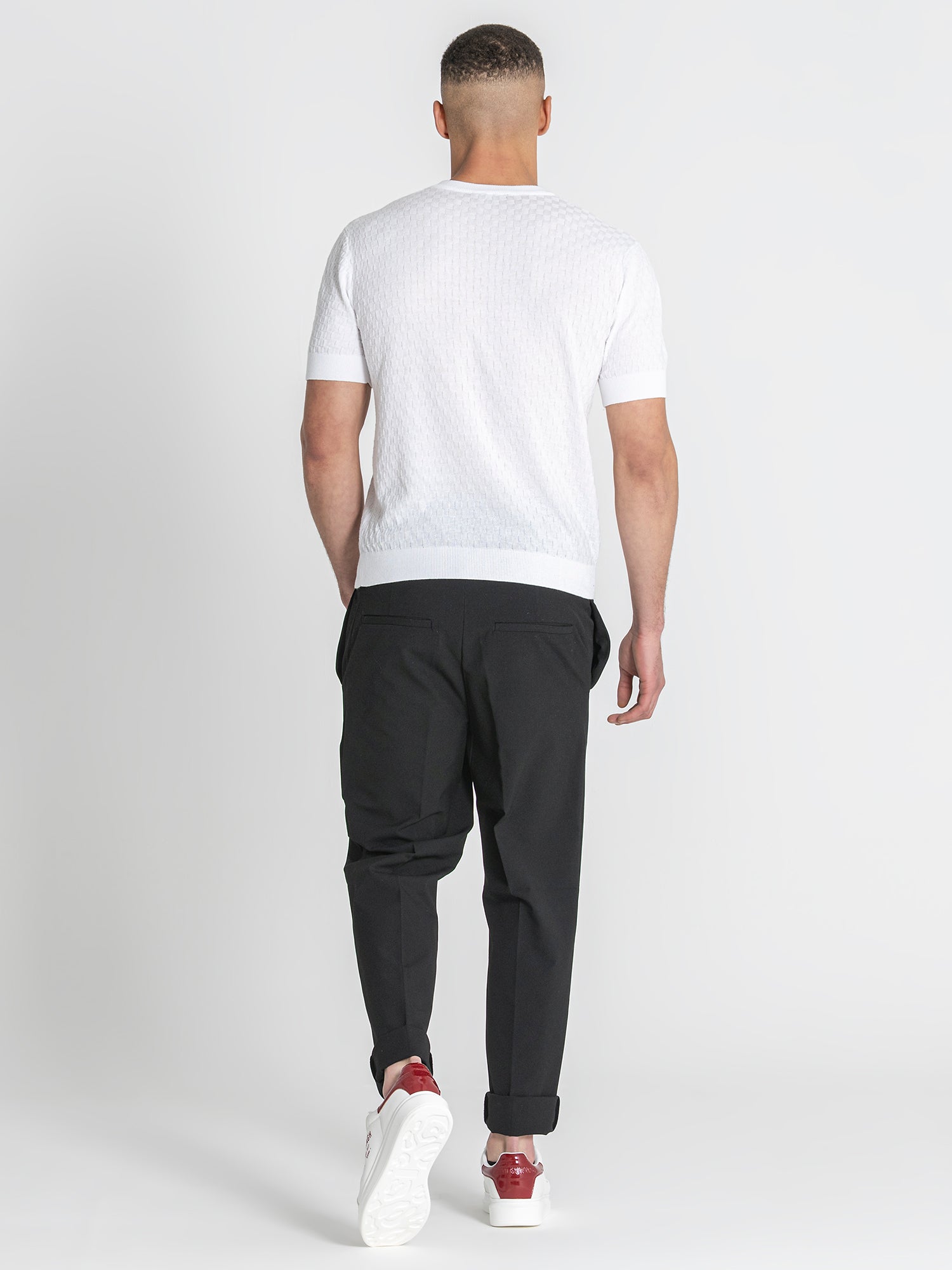 White Squared Knit Tee