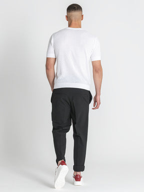 White Squared Knit Tee