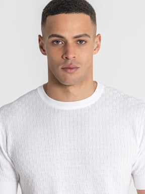 White Squared Knit Tee