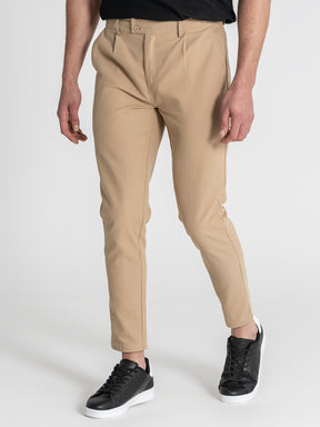 Taupe Pleated Chino Pants