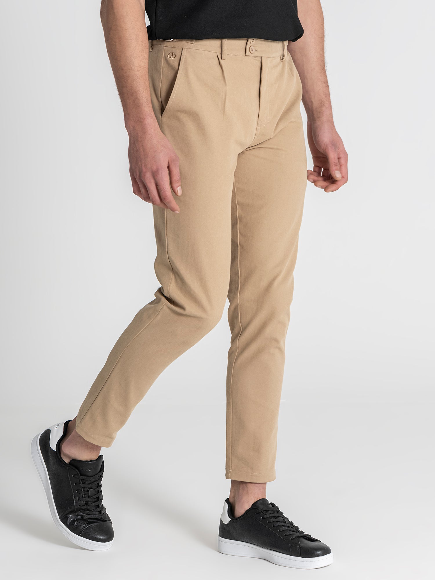 Taupe Pleated Chino Pants