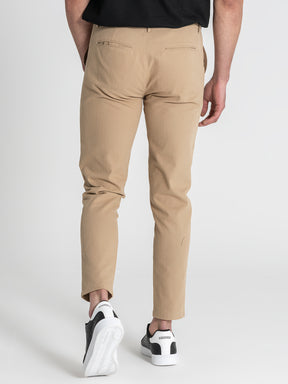 Taupe Pleated Chino Pants