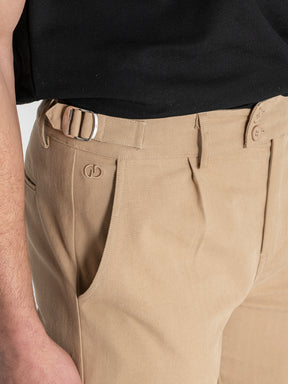 Taupe Pleated Chino Pants