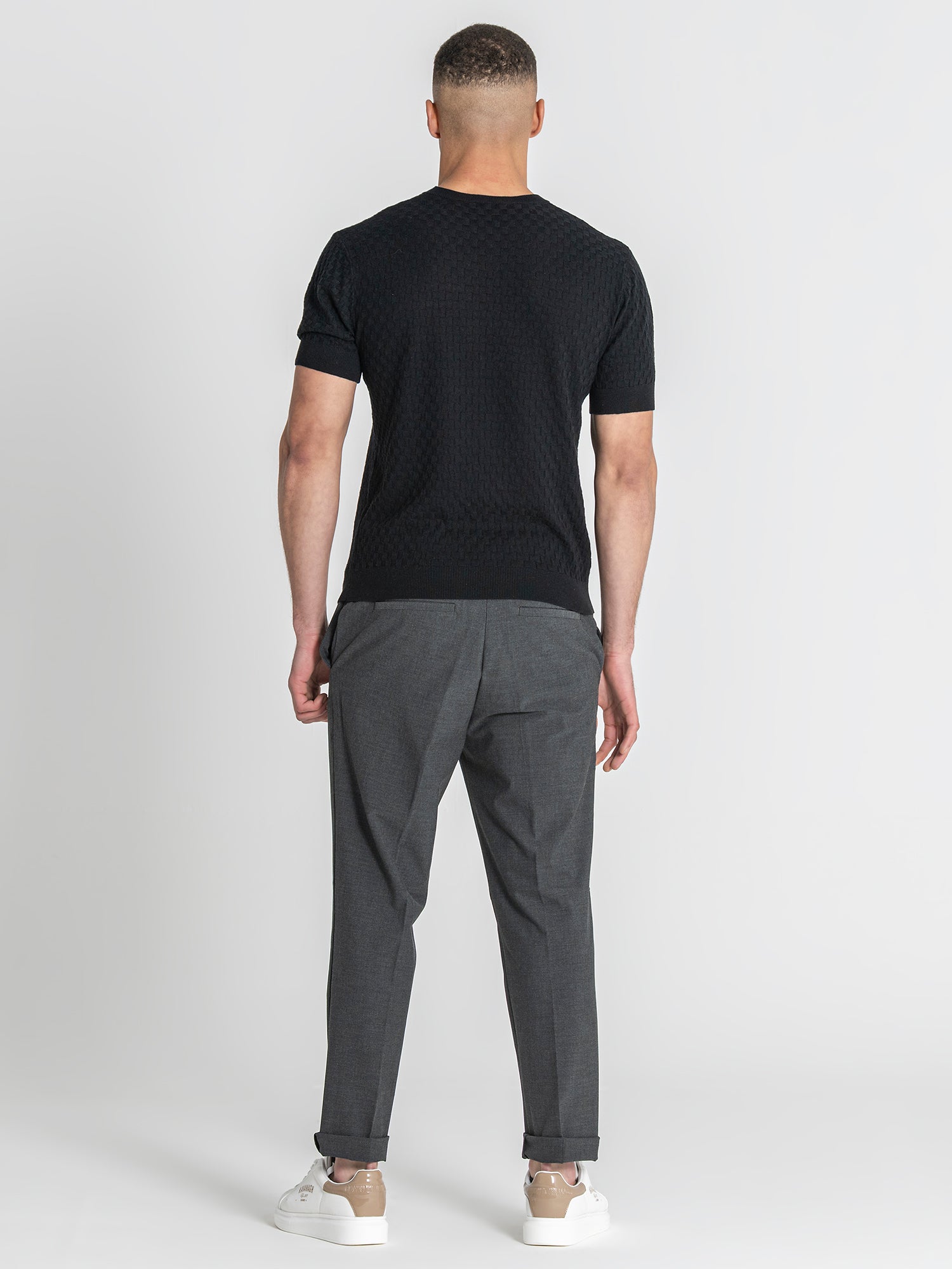 Black Squared Knit Tee