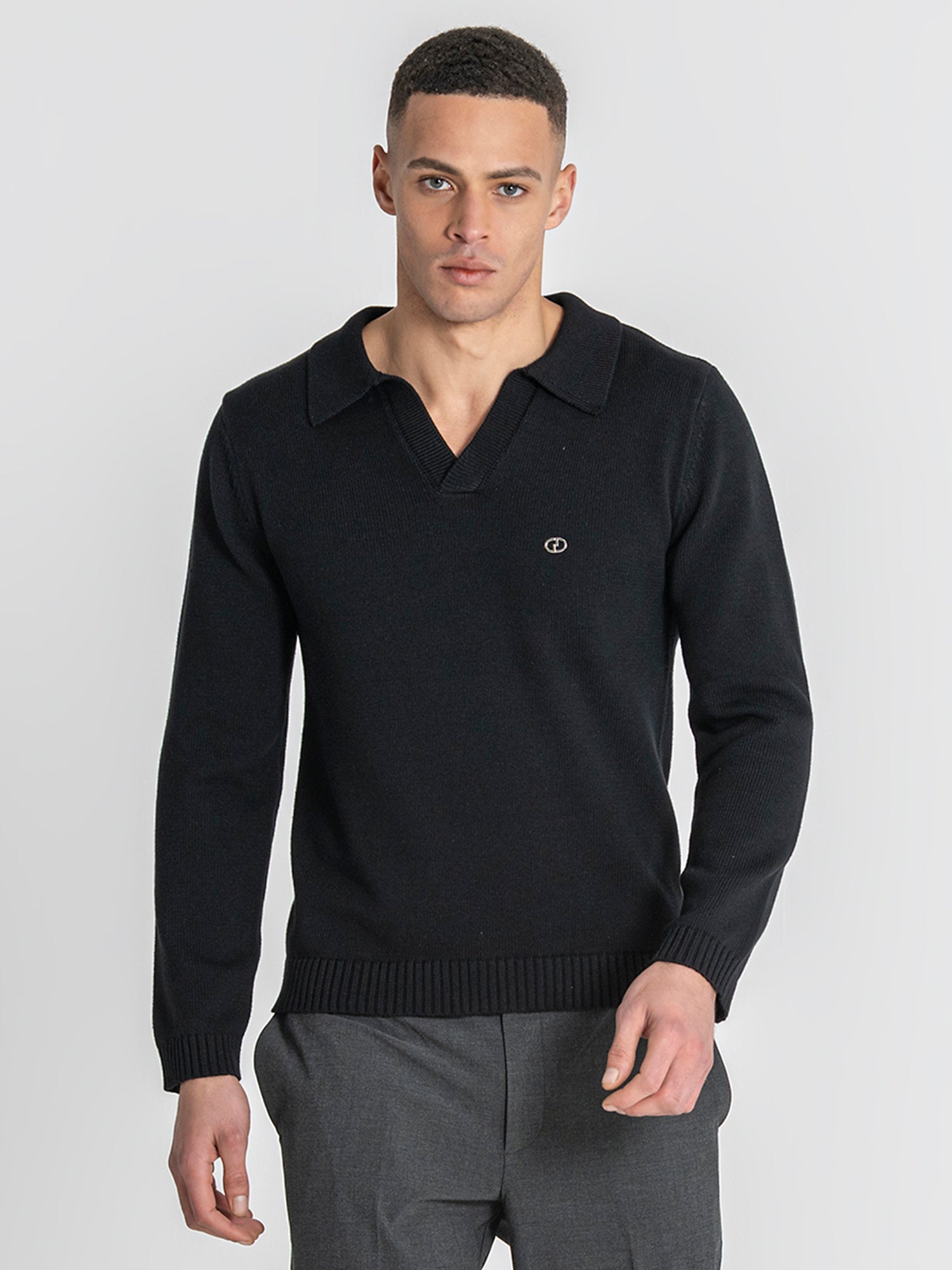 Black Soft Knit Polo
