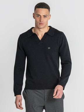 Black Soft Knit Polo