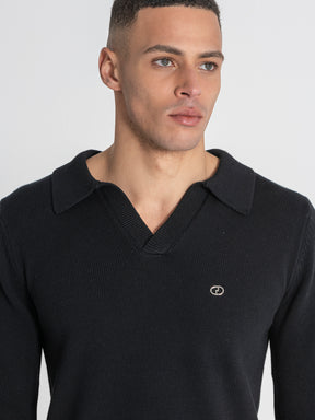 Black Soft Knit Polo