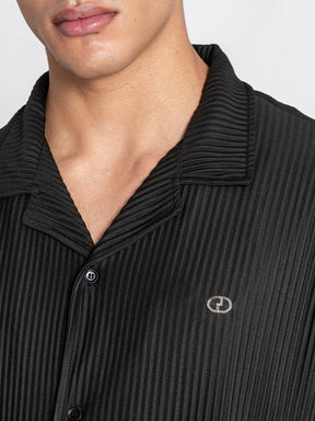 Black GG Cuban Shirt