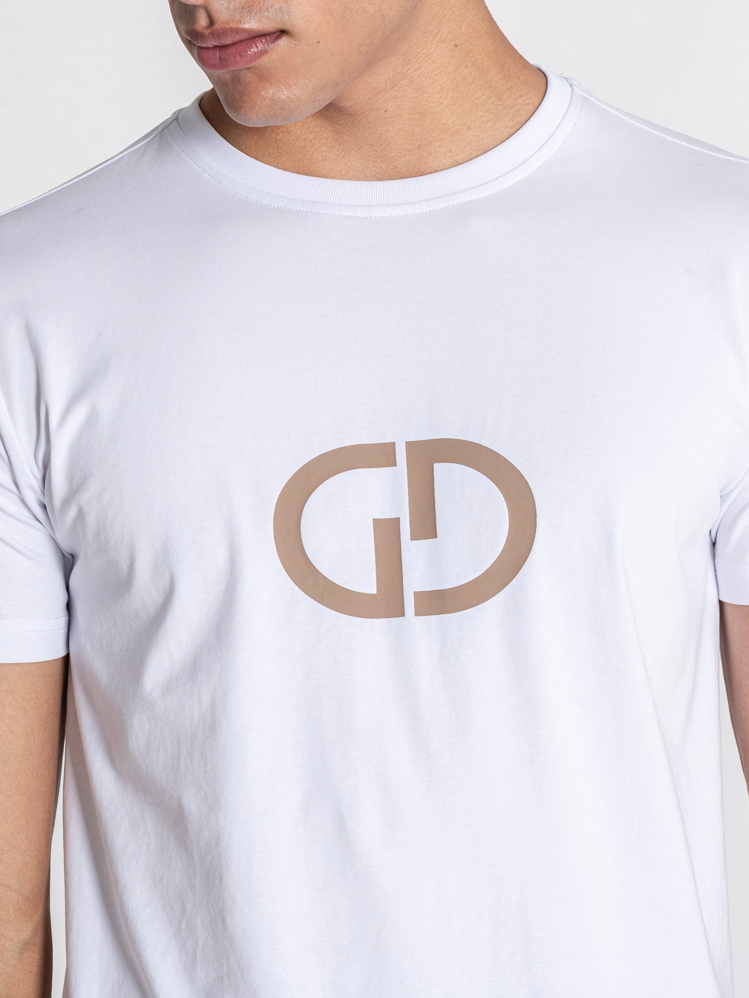 White GG Print Tee