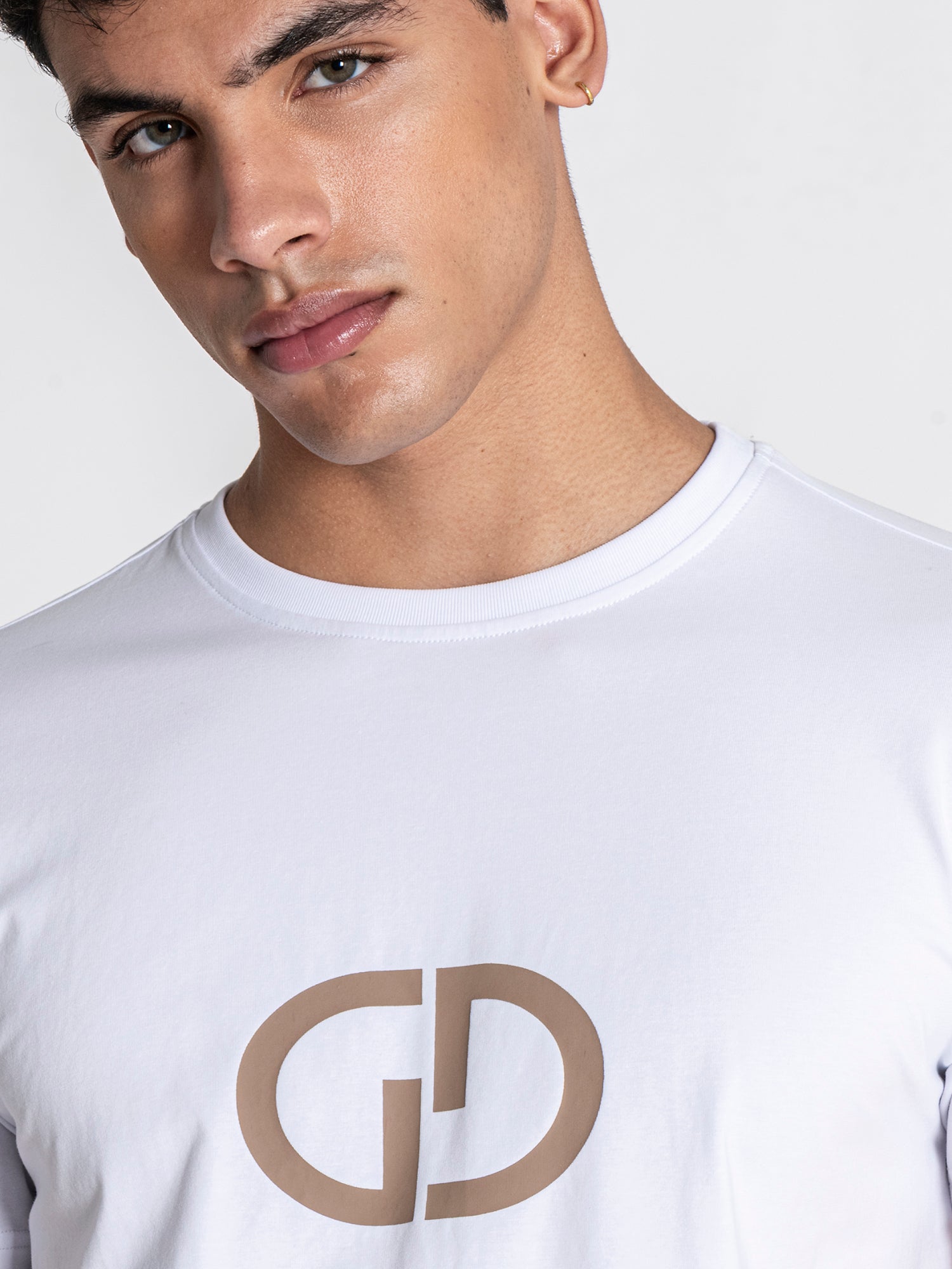 White GG Print Tee