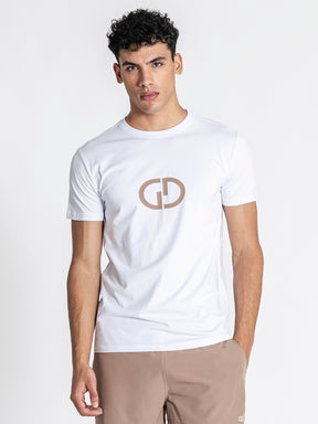 White GG Print Tee
