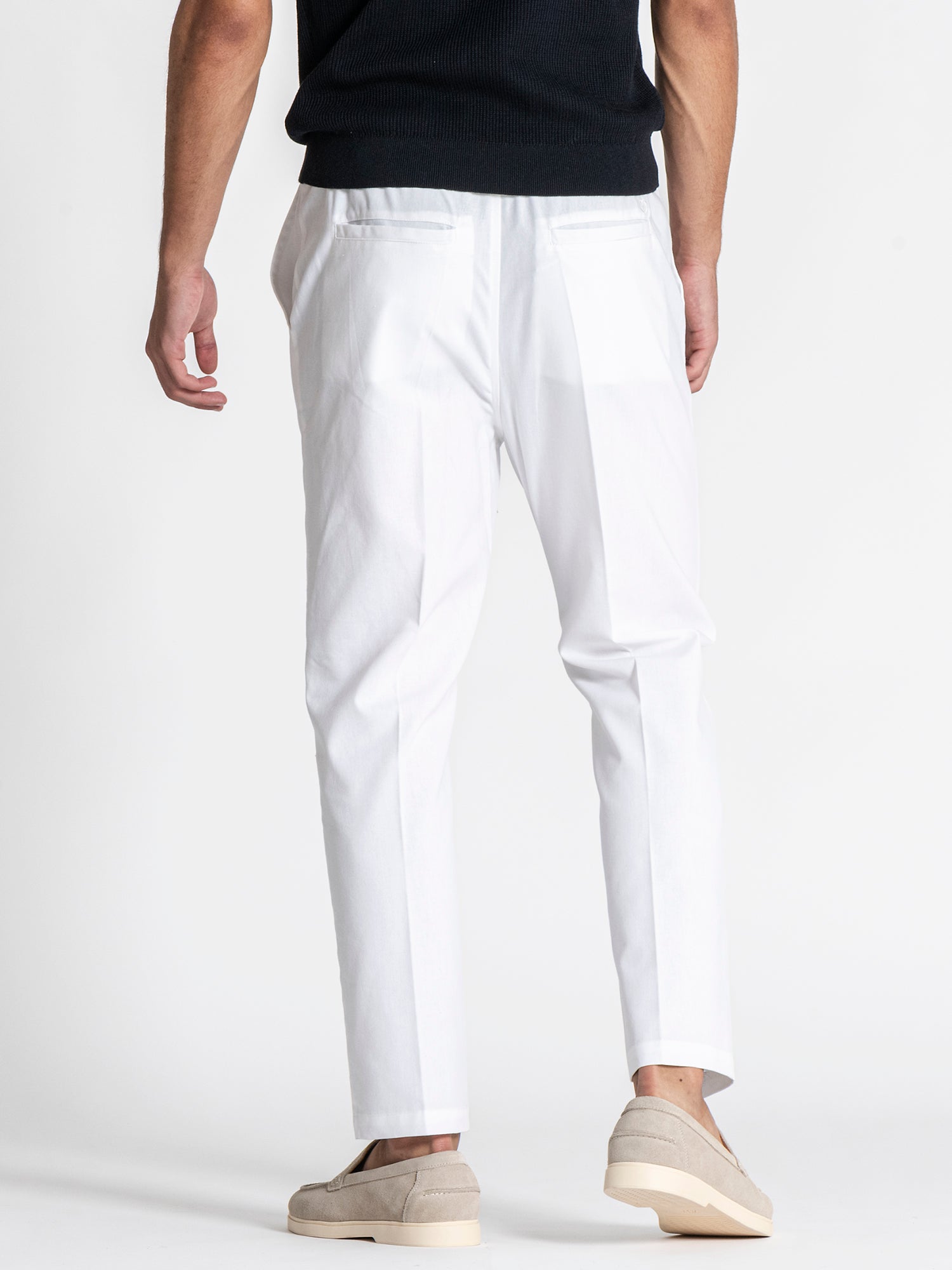 White GG Linen Pants