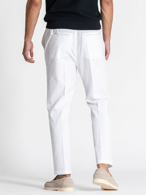 White GG Linen Pants