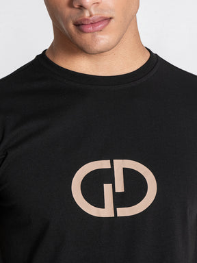 Black GG Print Tee