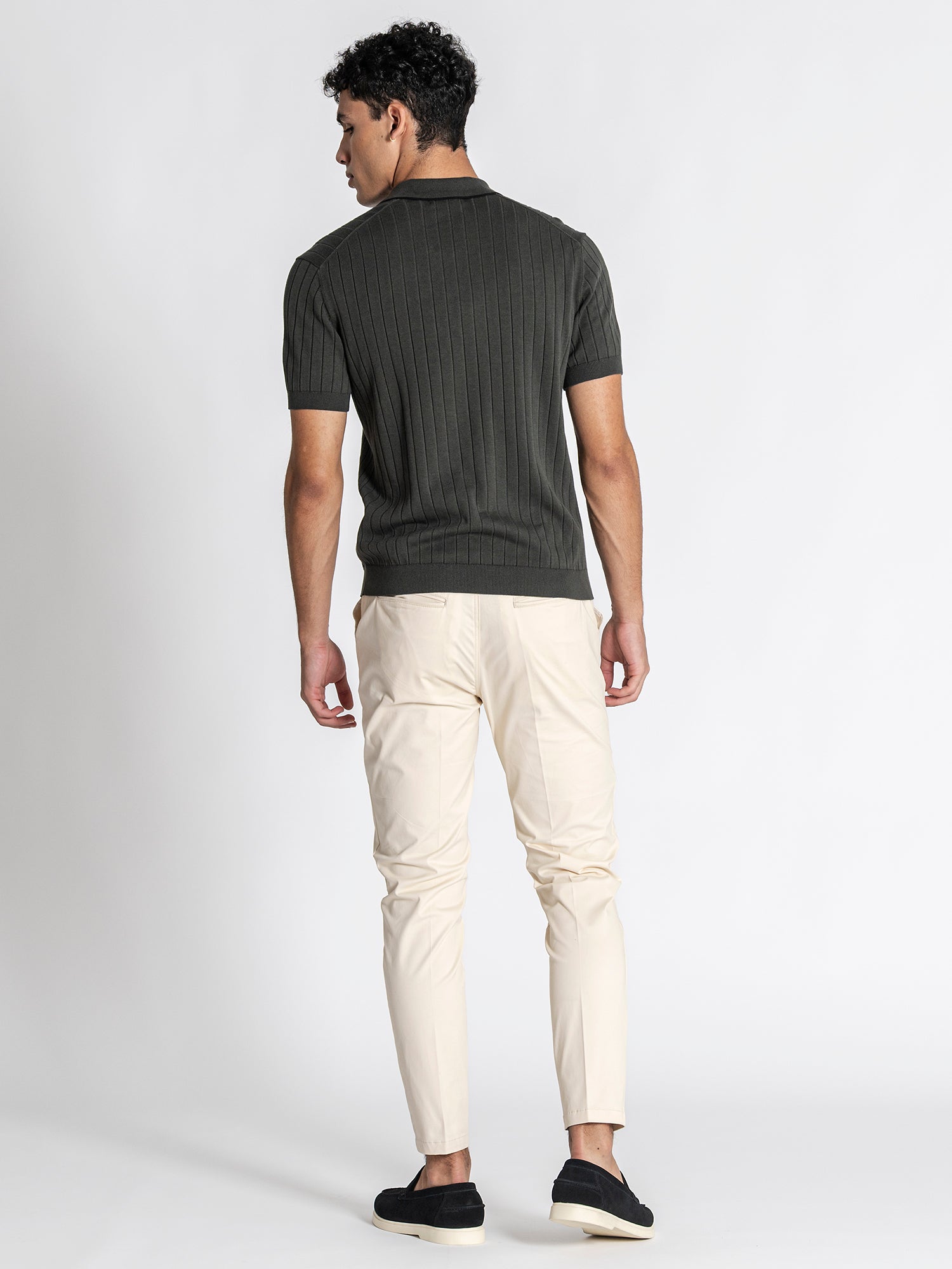 Green GG Knit "V" Polo