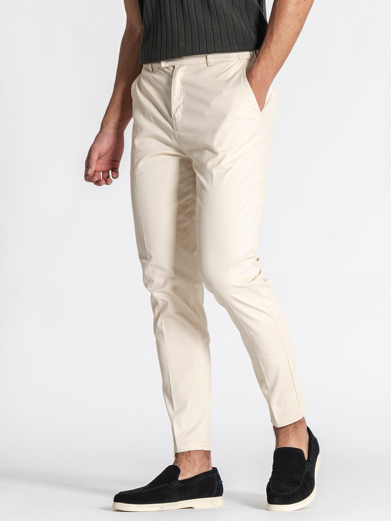 Beige Lock Chino Pants
