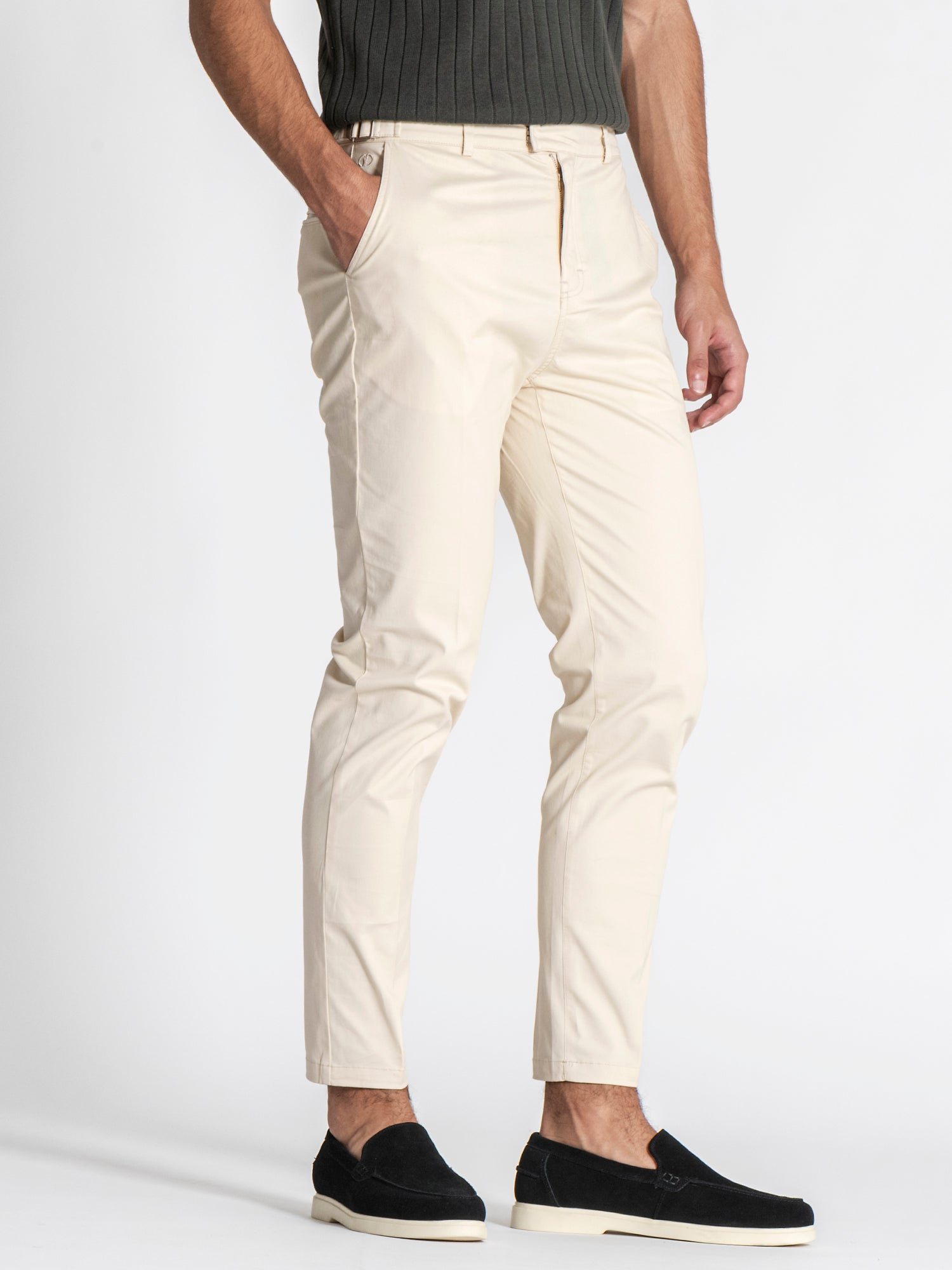 Beige Lock Chino Pants