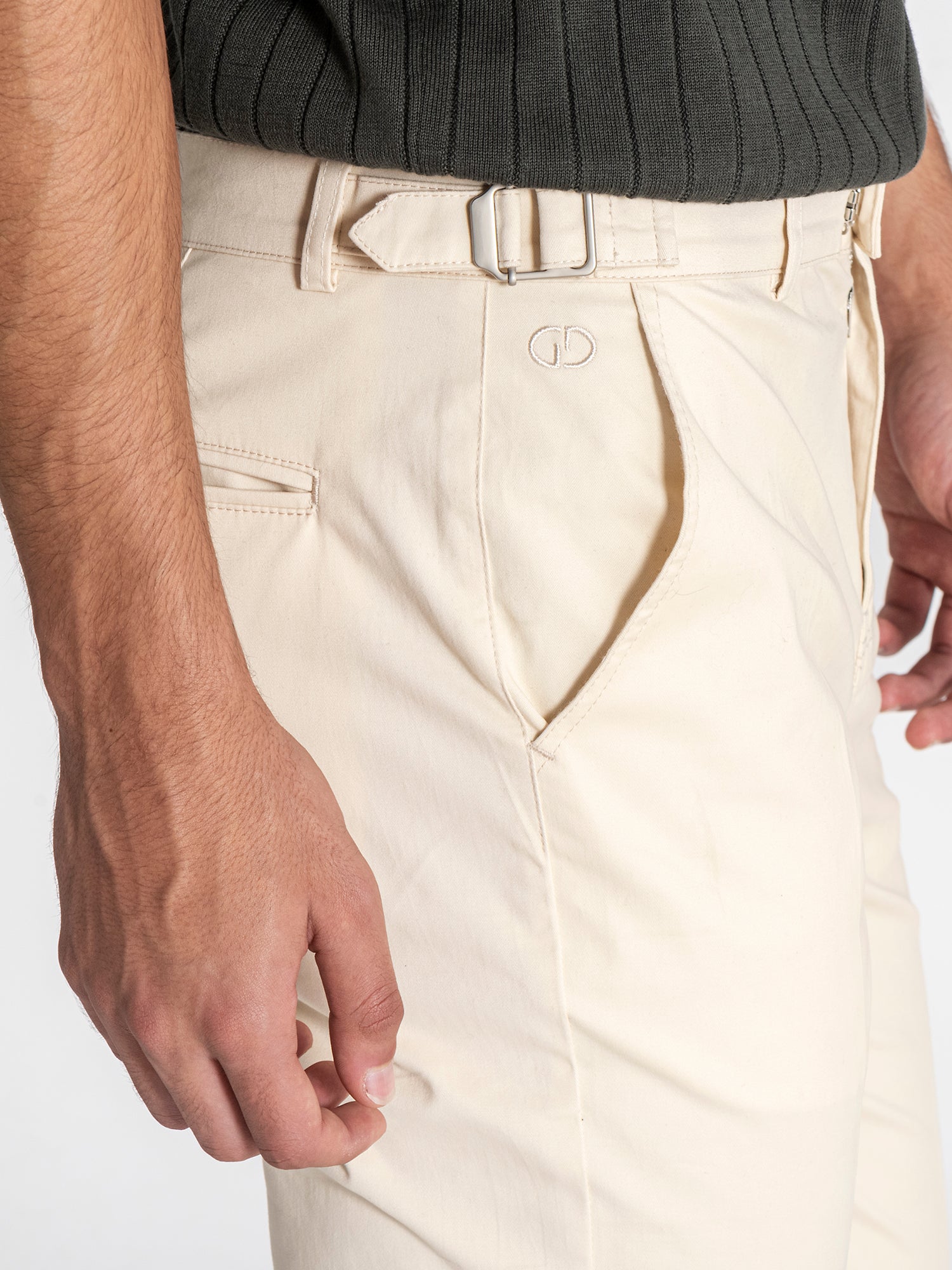 Beige Lock Chino Pants