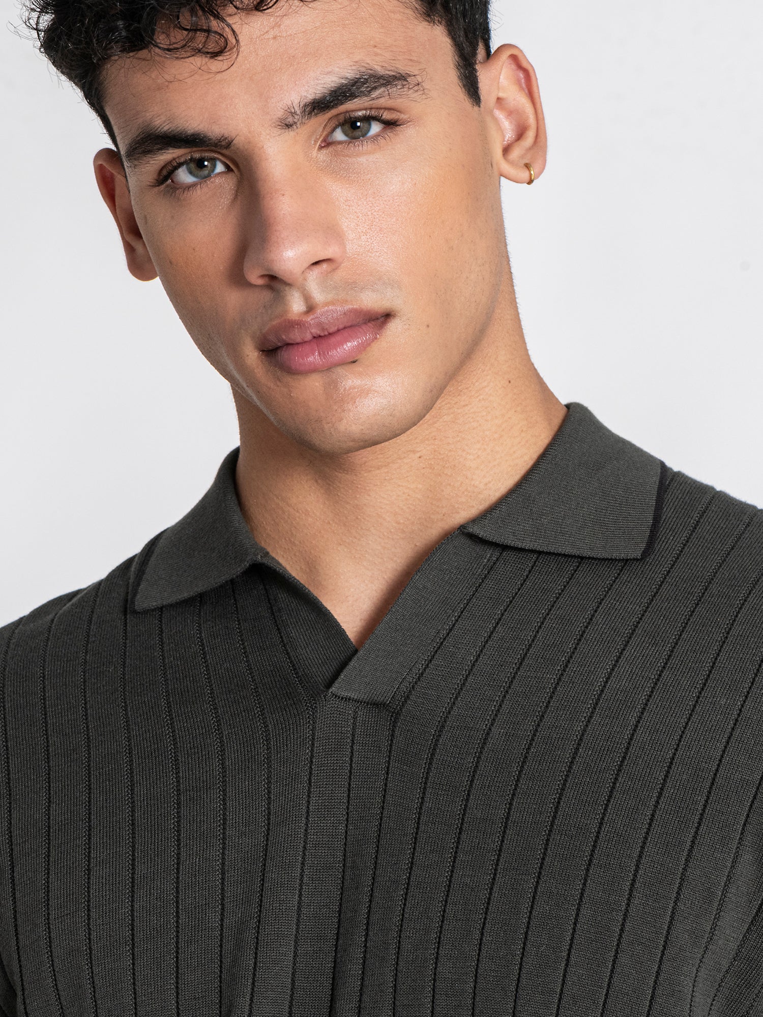 Green GG Knit "V" Polo