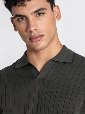 Green GG Knit "V" Polo