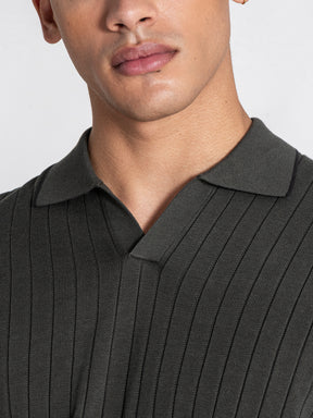 Green GG Knit "V" Polo