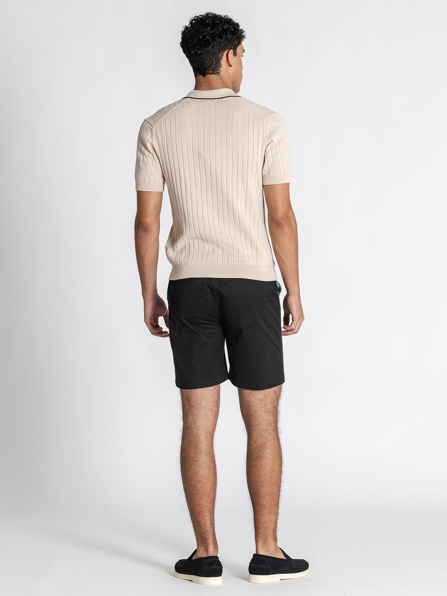 Beige GG Knit "V" Polo