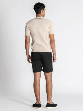 Beige GG Knit "V" Polo